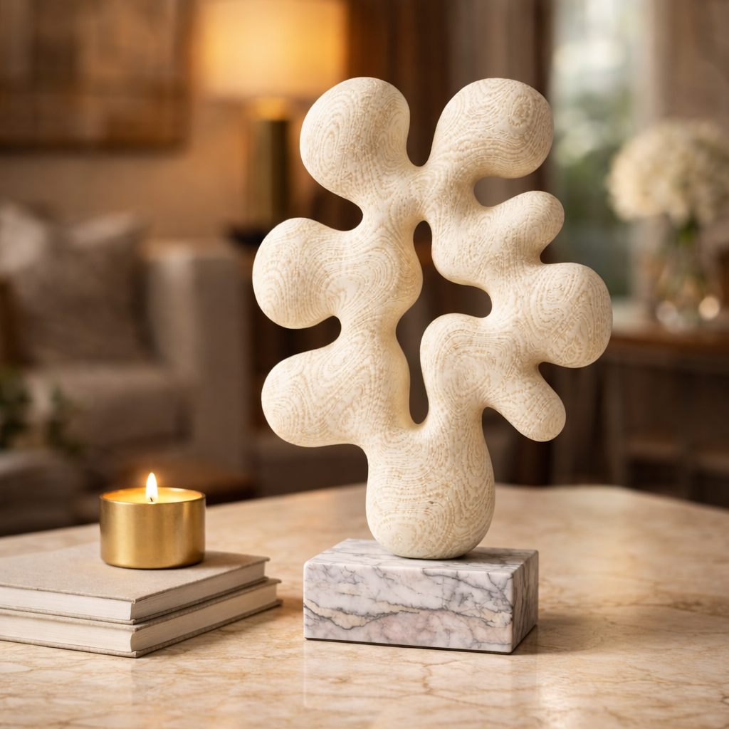 WHITE FORME ABSTRACT ~ MARBLE SCULPTURE