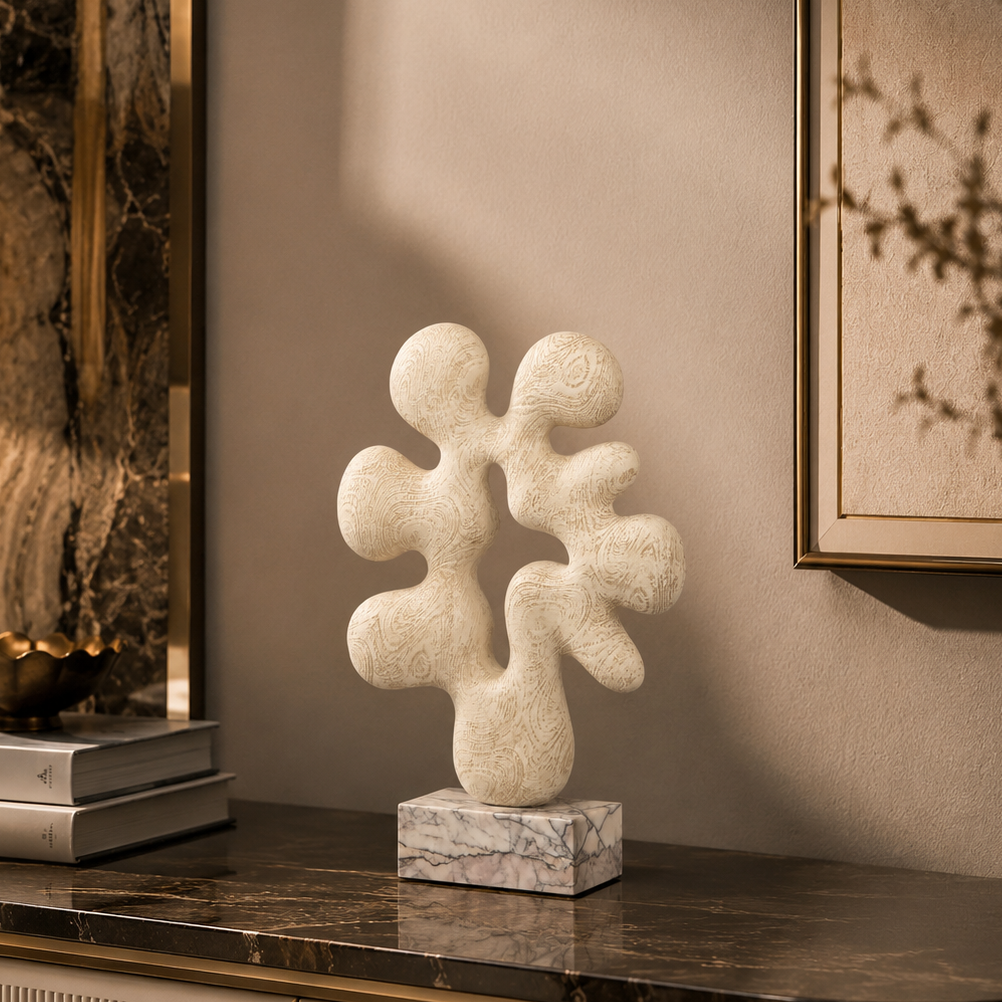 WHITE FORME ABSTRACT ~ MARBLE SCULPTURE