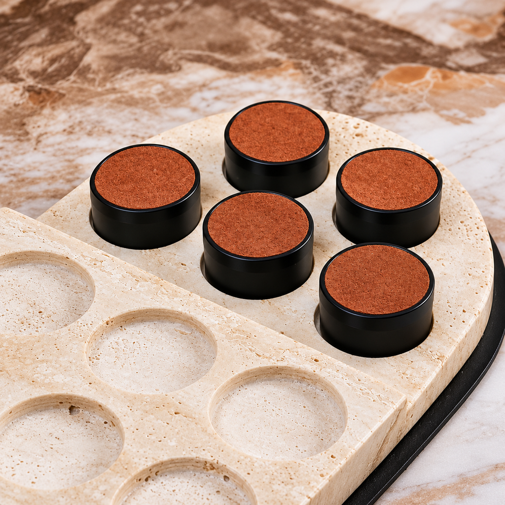 TRAVERTINE TIC TAC TOE SET