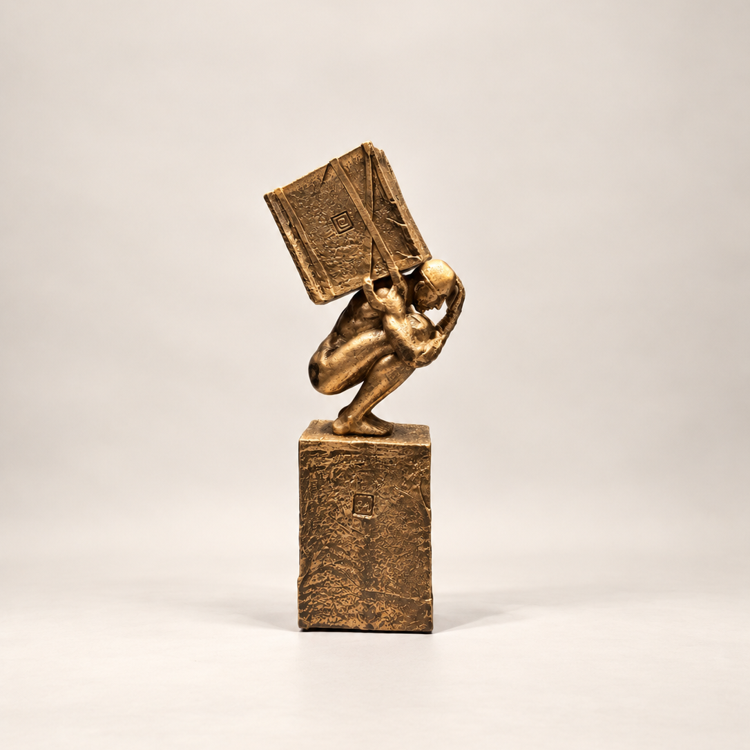 WEIGHT OF WISDOM ~ METAL SCULPTURE