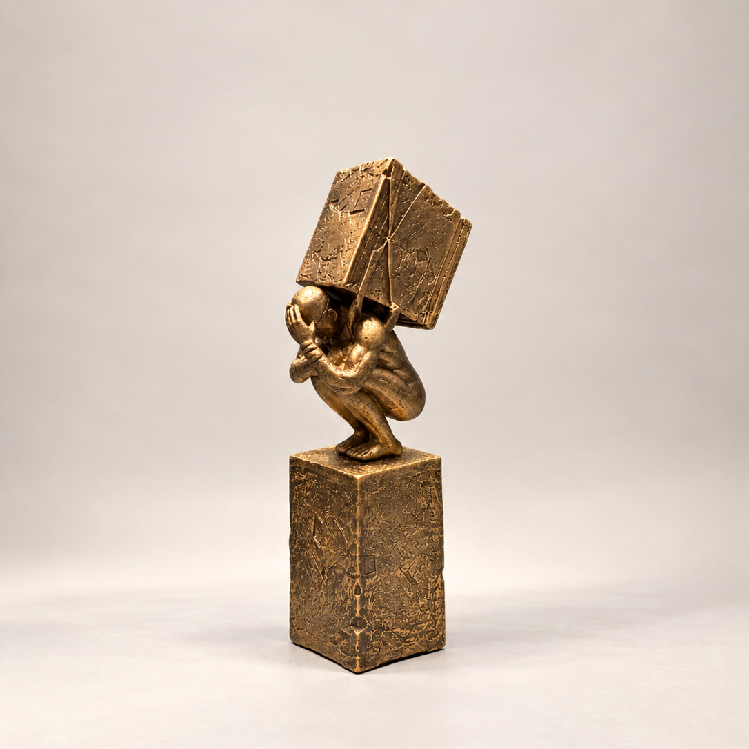 WEIGHT OF WISDOM ~ METAL SCULPTURE