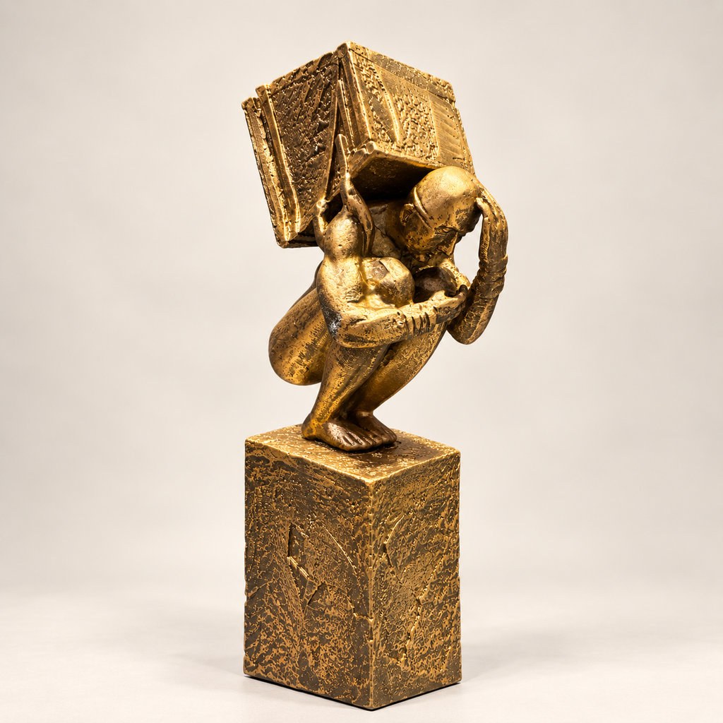 WEIGHT OF WISDOM ~ METAL SCULPTURE