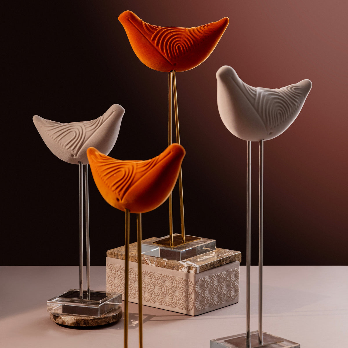 VELA BIRD SCULPTURE~SET OF TWO