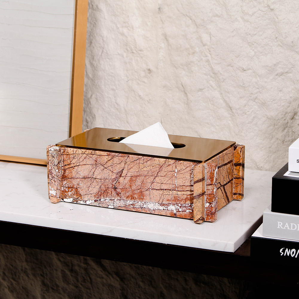 GOLDEN VEIN MARBLE TISSUE HOLDER