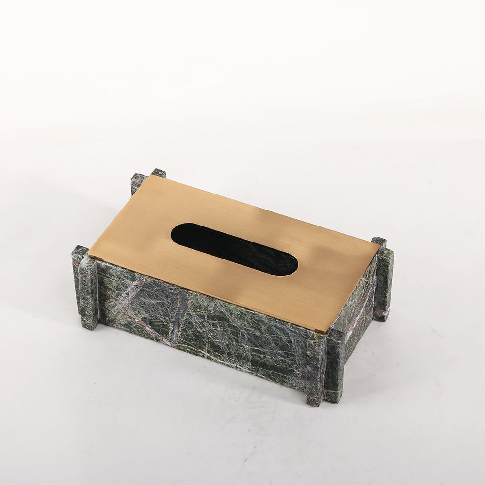 VERDE VEIN GREEN MARBLE TISSUE HOLDER