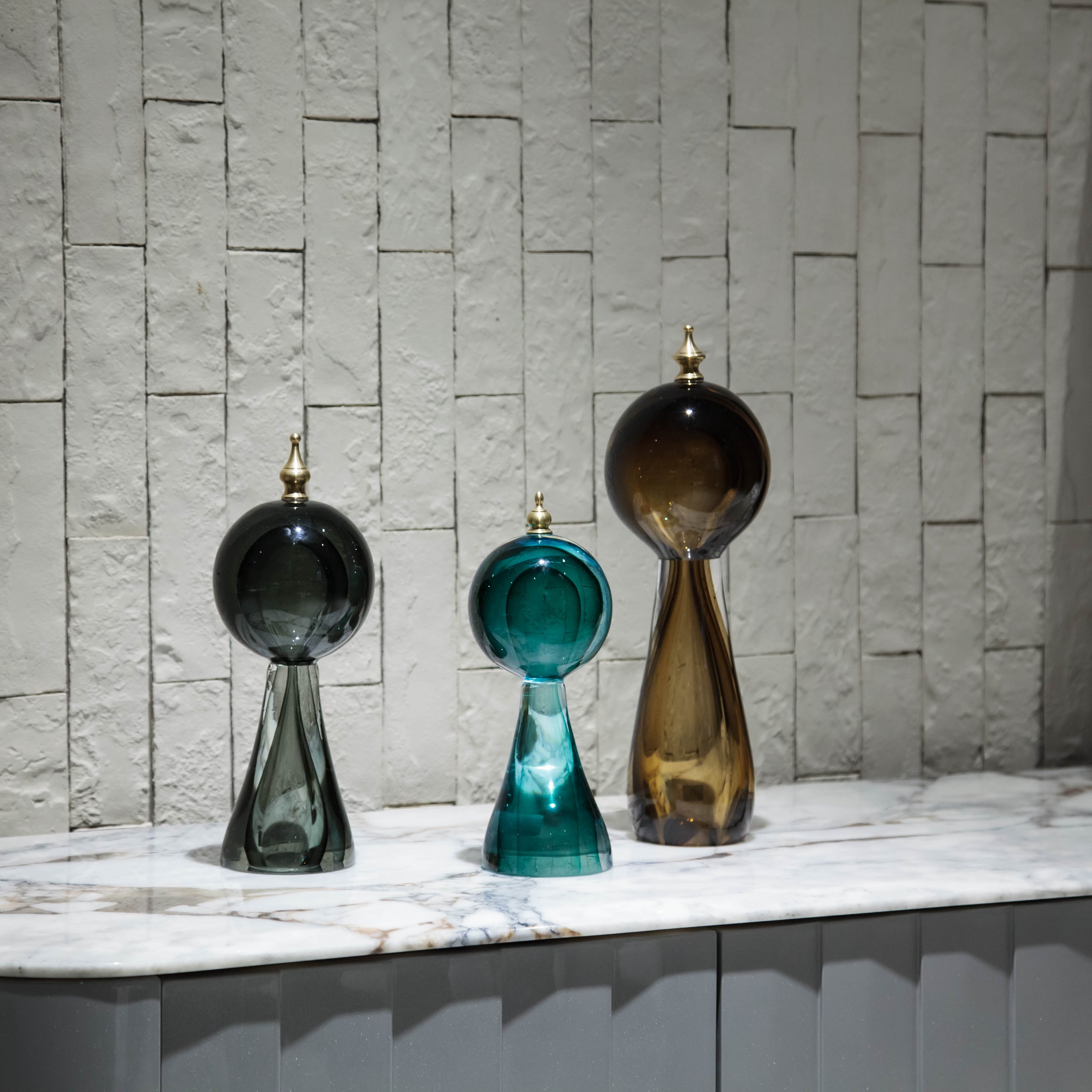 MURANO ACES , SET OF 3 ~ HANDBLOWN GLASS OBJECT