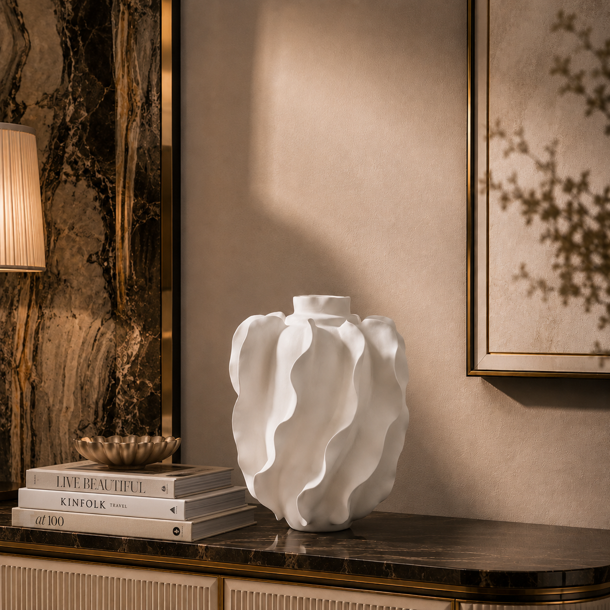 RIPPLE CERAMIC VASE ~ TALL