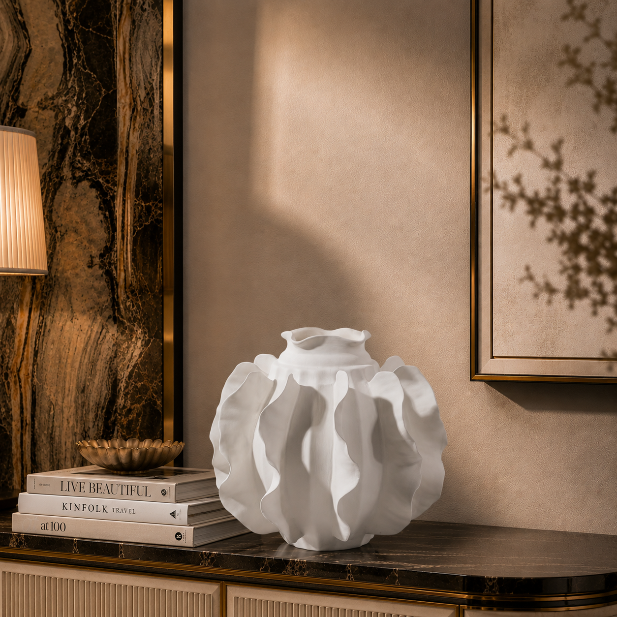 RIPPLE CERAMIC VASE ~ STOUT
